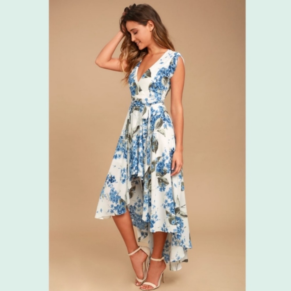 Lulu’s French Countryside Floral Ruffled Maxi Dress